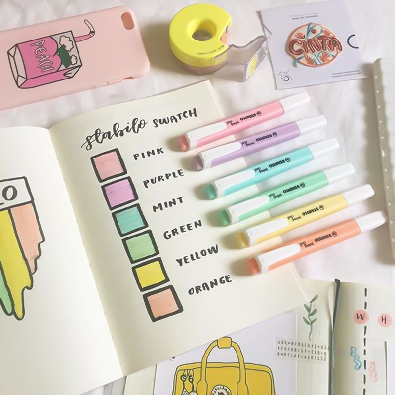 6 шт., маркеры для подсветки,  – обзор и цена Stabilo Marker Boss