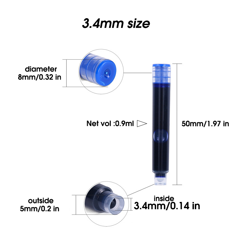 50 шт. картриджей для перьевых – обзор и цена Fountain Pen Bottled Ink