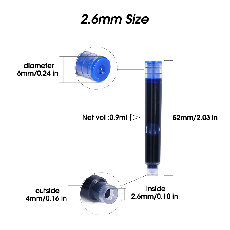 50 шт. картриджей для перьевых – обзор и цена Fountain Pen Bottled Ink